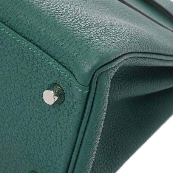 HERMES Kelly 28 O-Pass Inner Stitch 2WAY Malachite/Bleu zanzibar - Picture 9 of 12
